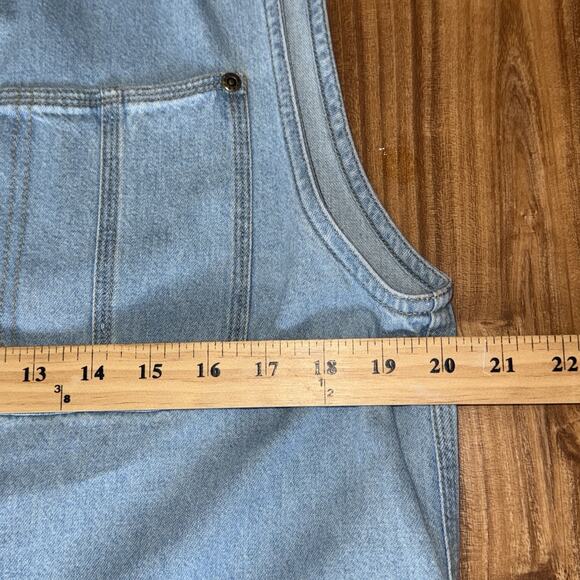 Vintage Y2K Liz Wear Medium long denim vest retro 90s button front pockets - Picture 4 of 5